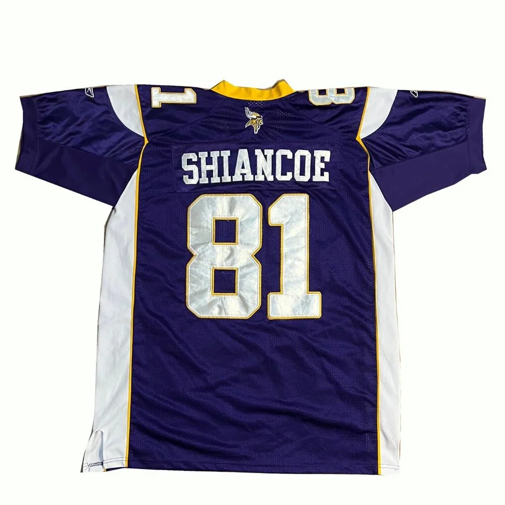 Reebok On Field Visanthe Shiancoe Minnesota Vikings NFL Jersey #81 Size 54 - Picture 2 of 3
